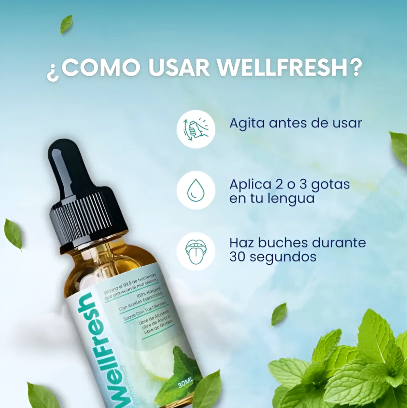 WELL FRESH GOTAS NATURALES PARA EL MAL ALIENTO + ENVIO GRATIS